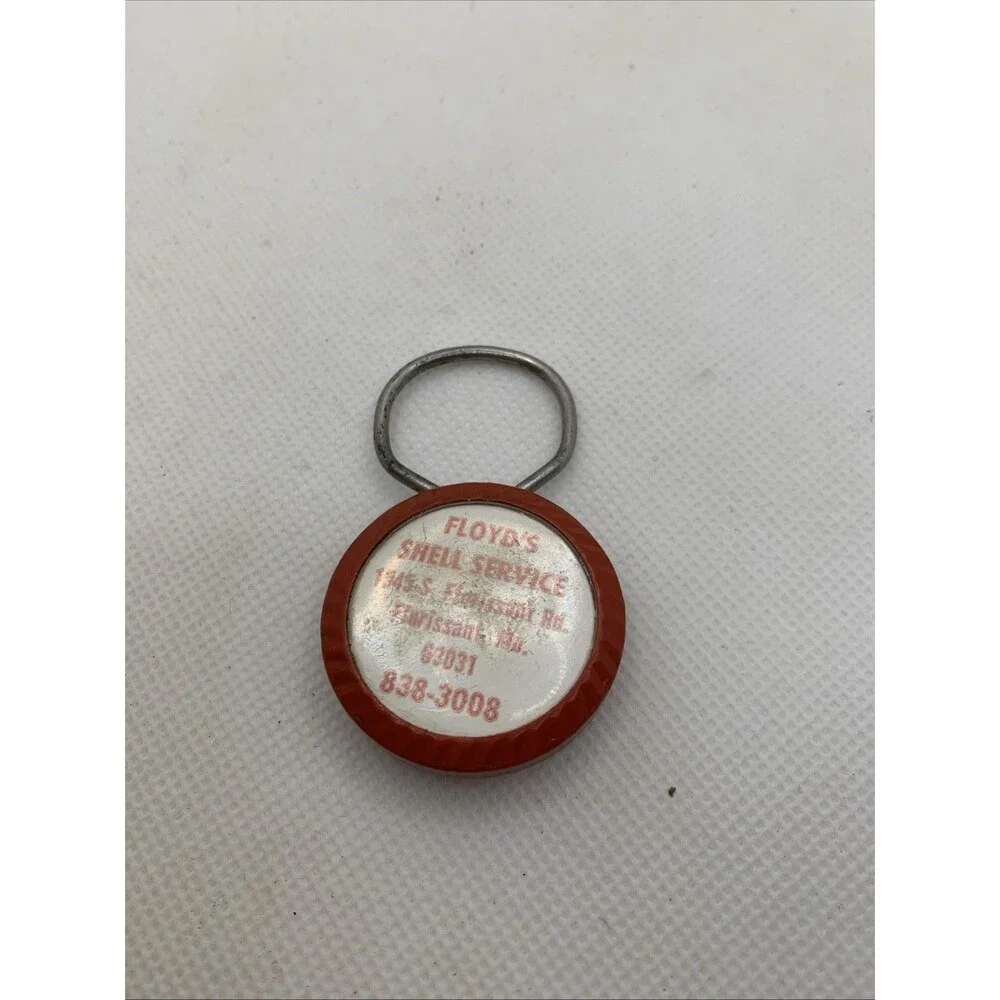 Vtg Shell Oil Key Chain - Floyd’s She’ll Service - Florissant, MO